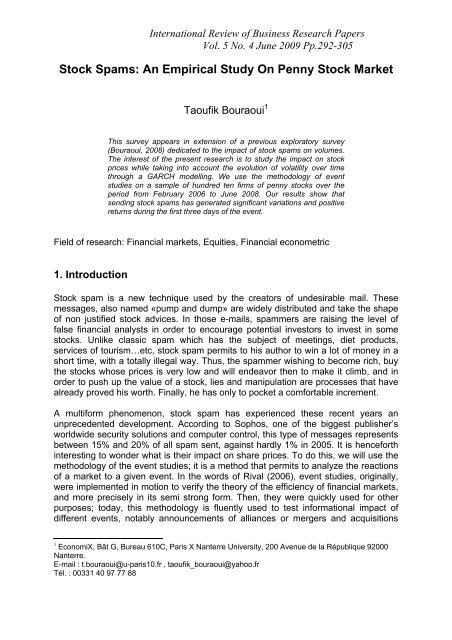 stock market research paper