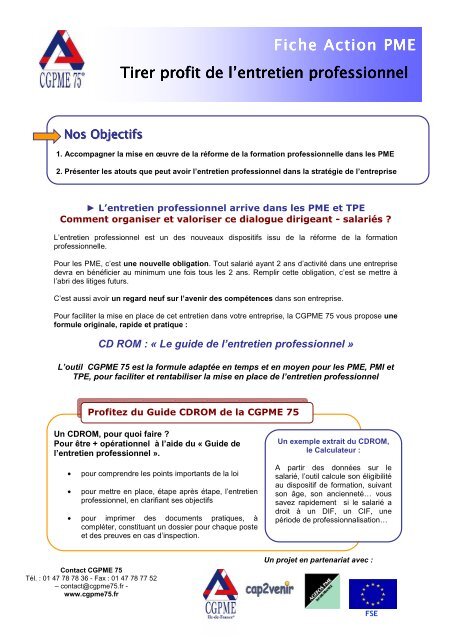 Fiches Action PME - CGPME Paris Ile de France