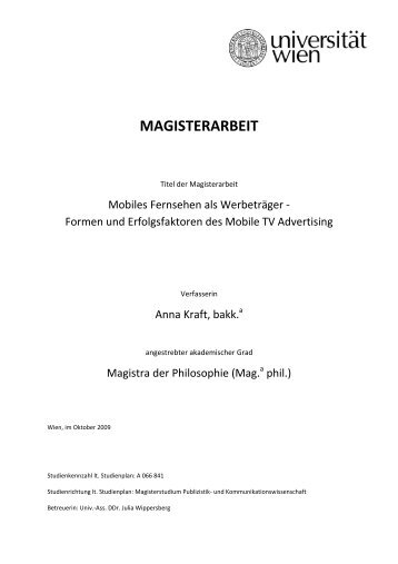 MAGISTERARBEIT