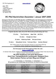 RC Pfeil Nachrichten Dezember / Januar 2007-2008