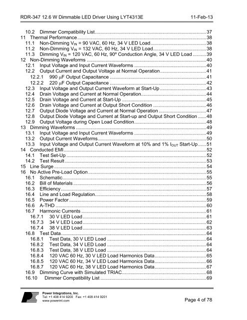 Title Reference Design Report for a 12.6 W, TRIAC ... - ThomasNet