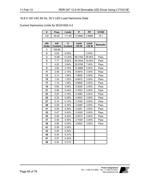 Title Reference Design Report for a 12.6 W, TRIAC ... - ThomasNet