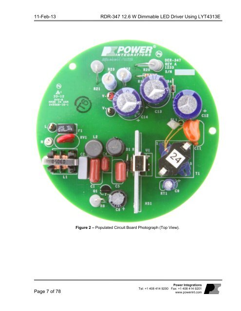 Title Reference Design Report for a 12.6 W, TRIAC ... - ThomasNet