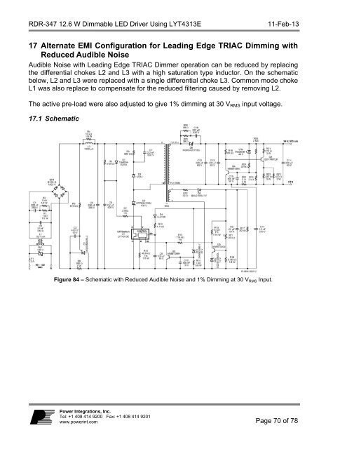 Title Reference Design Report for a 12.6 W, TRIAC ... - ThomasNet