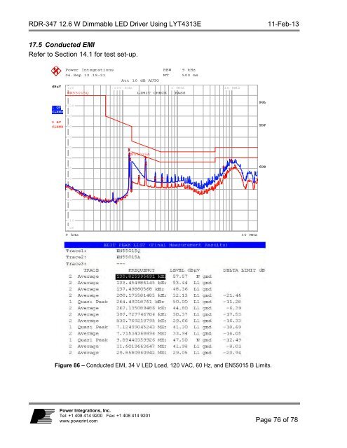 Title Reference Design Report for a 12.6 W, TRIAC ... - ThomasNet