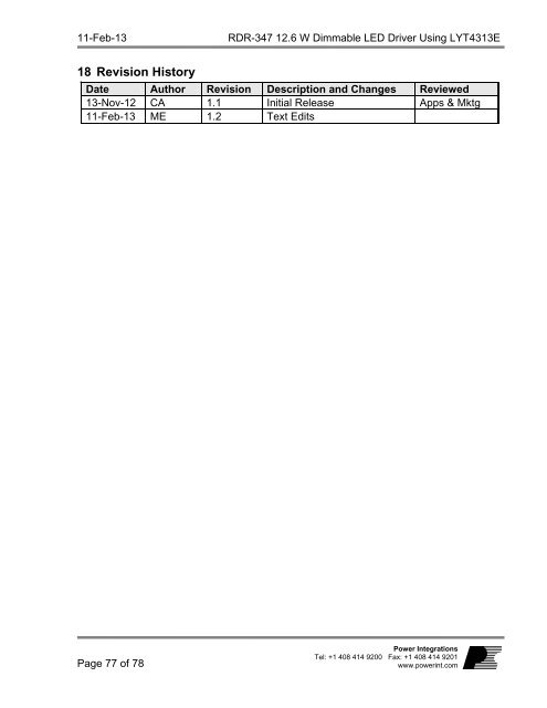 Title Reference Design Report for a 12.6 W, TRIAC ... - ThomasNet