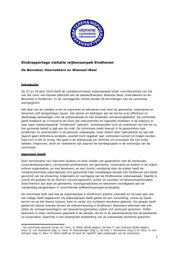 1 Eindrapportage visitatie wijkenaanpak Eindhoven - Kennisbank