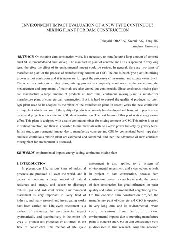 environment impact evaluation of a new type continuous mixing