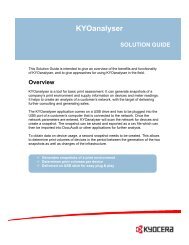 KYOanalyser User Guide - KYOCERA Document Solutions