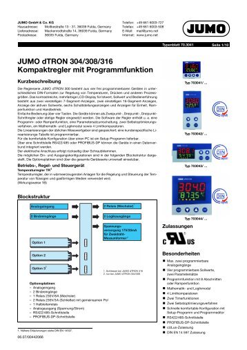 Jumo dtron 16.1 user manual free Jumo dtron 16.1 user manual free