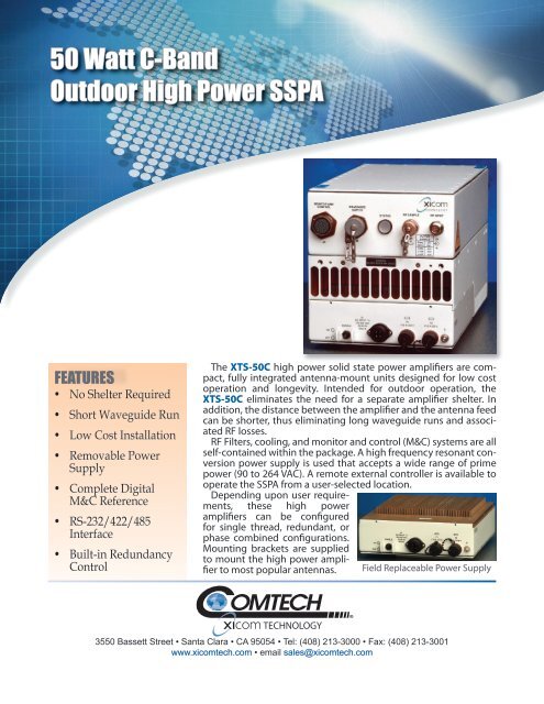 XTS-50C Data Sheet - Comtech Xicom Technology