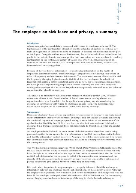 De zieke werknemer en privacy - College bescherming ...