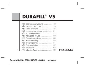 DURAFILLÂ® VS - Heraeus Kulzer