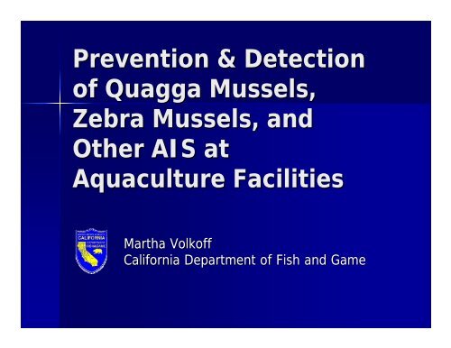 Prevention & Detection of Quagga Mussels, Zebra Mussels ... - ICAIS