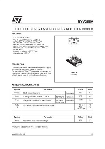 HIGH EFFICIENCY FAST RECOVERY RECTIFIER DIODES