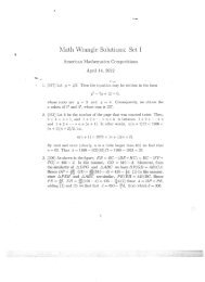 Math Wrangle Solutions: Set I