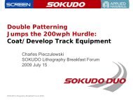 Double Patterning Jumps the 200wph Hurdle: Coat ... - Sokudo