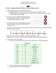 GHS Honors Chemistry Midterm Review Sheet 2012 Part One: Sig ...