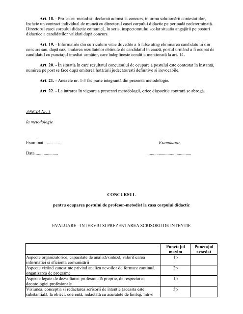 Regulament de organizare si functionare CCD - Casa Corpului ...