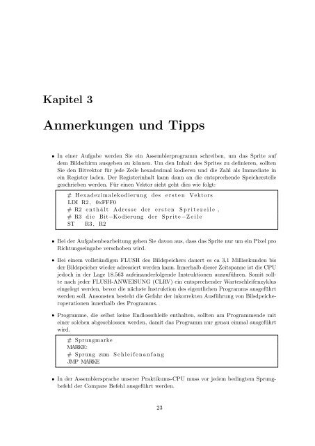 Assembler und Computergrafik - Eingebettete Systeme - Goethe ...