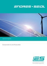 Komponenten fÃ¼r die Photovoltaik - Endres + Seidl Energie GmbH