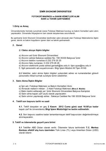 2009-2010 IT Idari sartnamesi - Ä°zmir Ekonomi Ãniversitesi