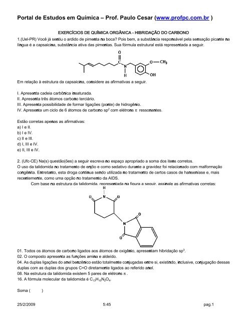 hibridaÃ§Ã£o do carbono - Portal de Estudos em QuÃmica