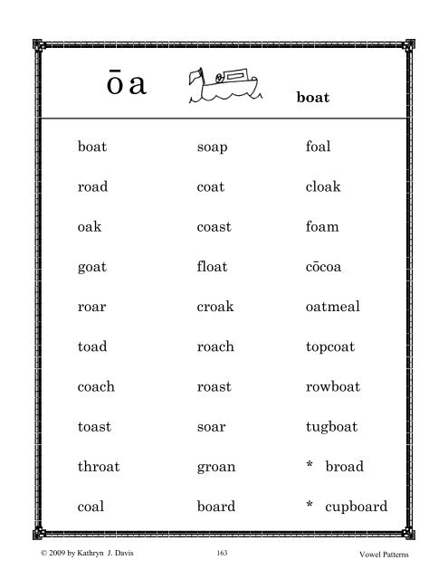 Vowel Patterns - Sound City Reading