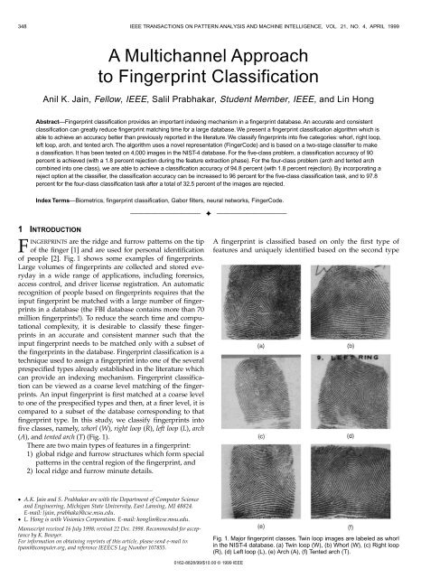 A Multichannel Approach to Fingerprint Classification