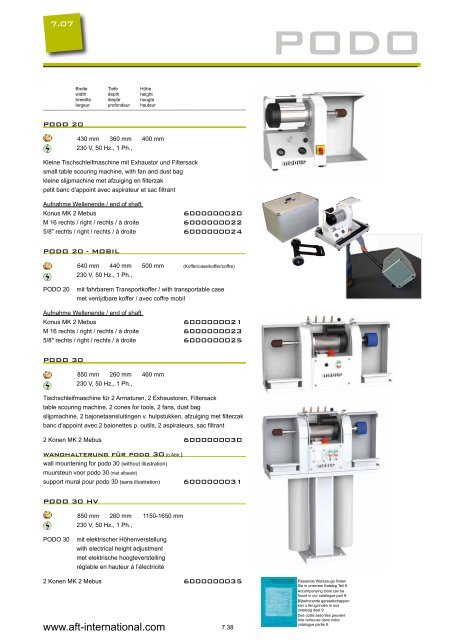 Schleif- FrÃ¤s- Polier-Maschinen - AFT International GmbH