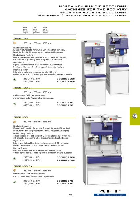 Schleif- FrÃ¤s- Polier-Maschinen - AFT International GmbH