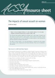 The impacts of sexual assault on women - South Eastern Centre ...