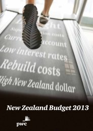 New Zealand Budget 2013 - PwC