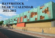 HAVERSTOCK YEAR 11 CALENDAR 2011-2012
