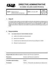 280,1 - DÃ©placements et remboursements de dÃ©penses - CSAP