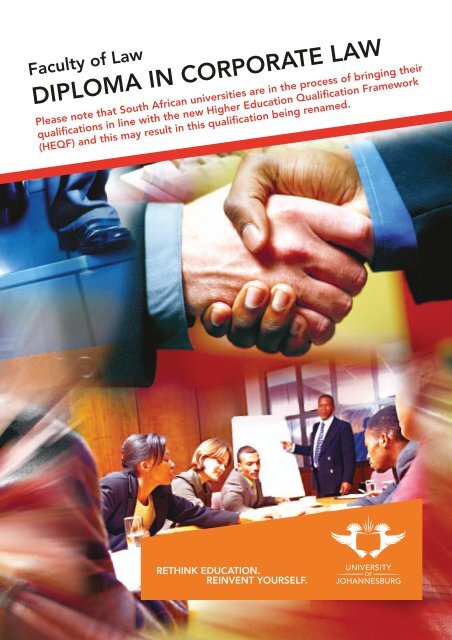 DIPLOMA IN CORPORATE LAW - University of Johannesburg