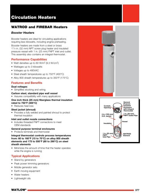 Heater Catalog (Section) - Circulation Heaters - Watlow