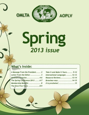 Spring 2013 issue - Ontario Modern Language Teachers