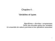 Chapitre 4 : Variables et types