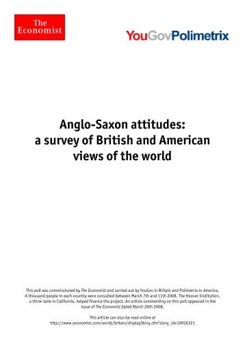 Anglo-Saxon attitudes: a survey of British and American views of the ...