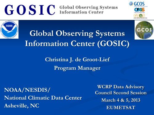 Global Observing Systems Information Center (GOSIC) - WCRP-Home