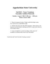 Audition Info Tenor Trombone - Appalachian State University