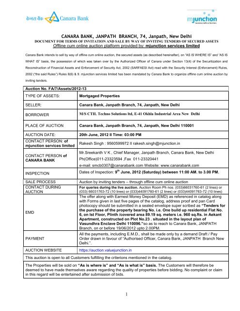 1 CANARA BANK, JANPATH BRANCH, 74, Janpath, New  - Login