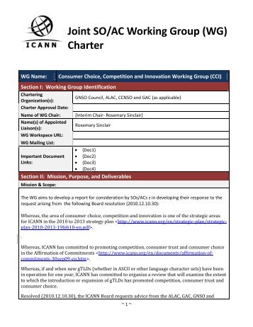 Joint SO/AC Working Group (WG) Charter - GNSO - icann