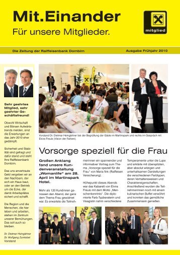 Mitgliederzeitung FrÃ¼hjahr 2010 - Raiffeisenbank Im Rheintal
