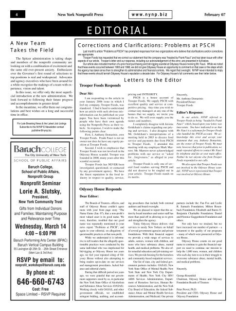 February Edition 2007 - New York Nonprofit Press