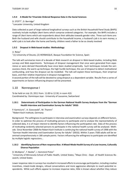 conference programme book - European Survey Research ...