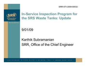 In-Service Inspection Program for the SRS Waste Tanks ... - SRS CAB