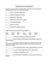 INTRODUCTION TO FOODS PRETEST Listed below are the steps ...