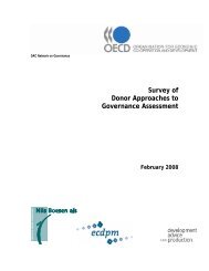 Survey of 'Donor Approaches to Governance Assessments' - OECD